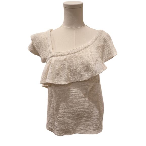 Dolan Anthropologie Louisa Ivory Off Shoulder Ruffle Top Small - Picture 2 of 11